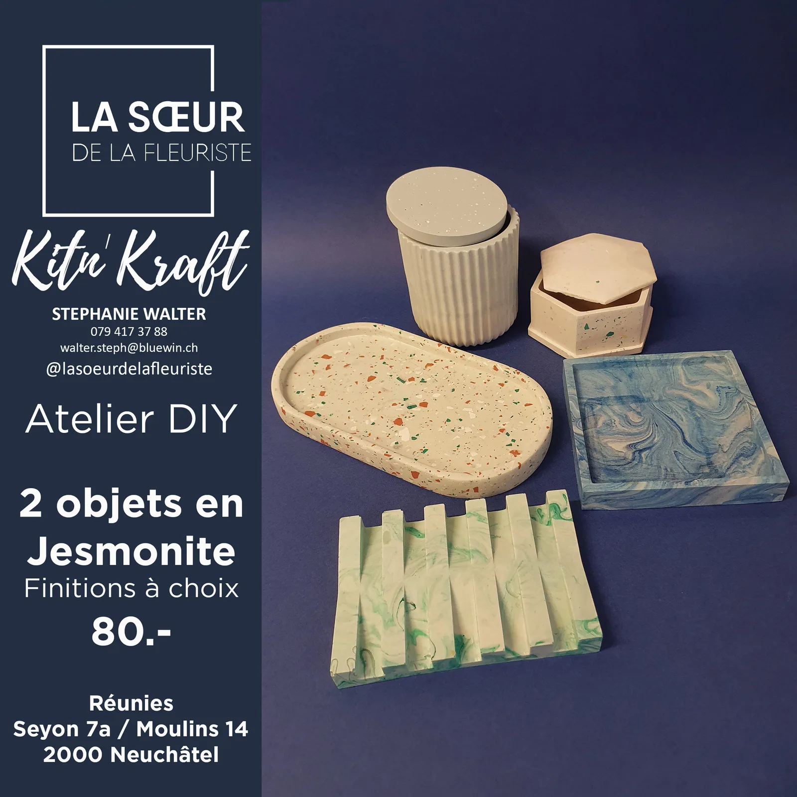 2 objets en Jesmonite Mardi 20 octobre 18h30